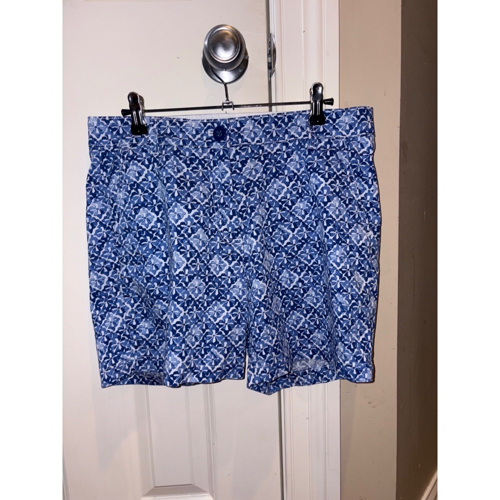 Stell Parker Collection Womens Shorts Size 4 Blue Floral Print Cotton Blend
